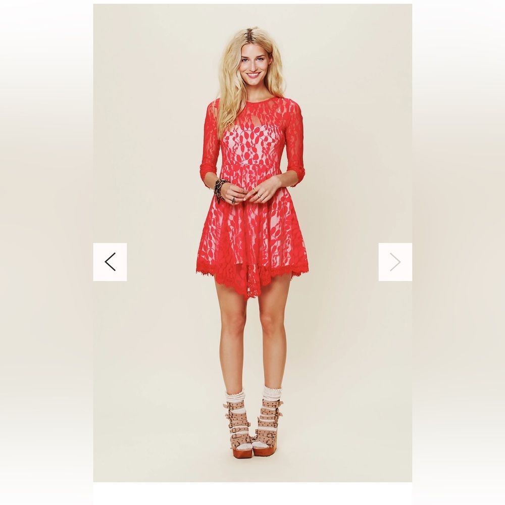 Free people lace mesh dress